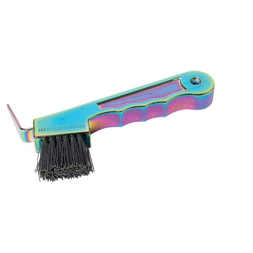 Hy Equestrian Metallic Hoof Pick Brush