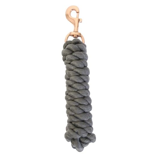 Hy Equestrian Rose Gold Lead Rope Dark Grey/Rose Gold