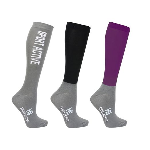 Hy Sport Active Young Rider Riding Socks Child Amethyst Purple
