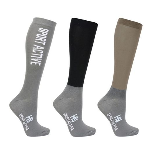 Hy Sport Active Young Rider Riding Socks Child Desert Sand