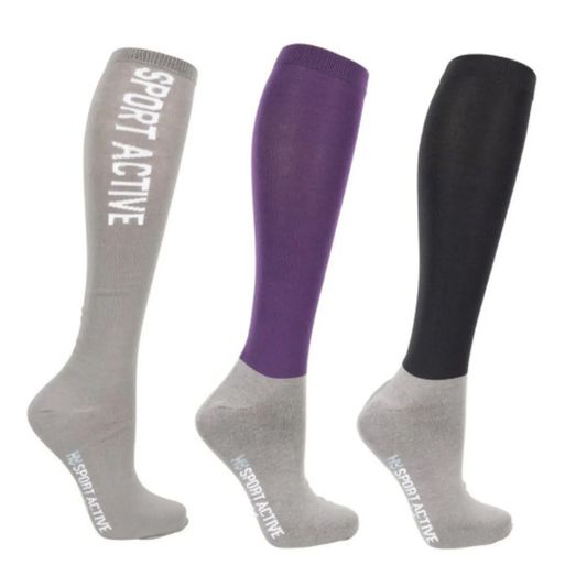 Hy Sport Active Young Rider Riding Socks Child Royal Violet
