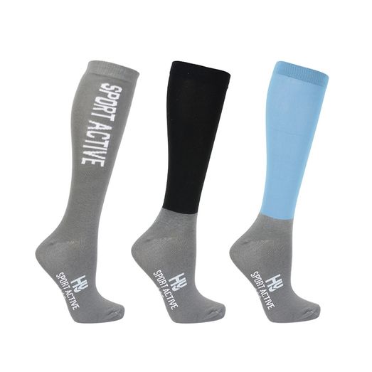 Hy Sport Active Young Rider Riding Socks Child Sky Blue