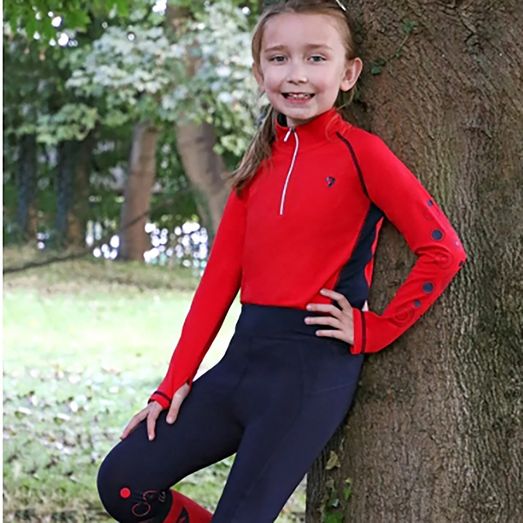 Hy Equestrian Dynamizs Ecliptic Riding Tights Child Red/Navy