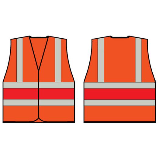 Orange Wceng Vest With Red Band