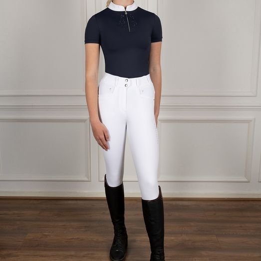 Coldstream Hermitage Diamante Show Shirt Ladies Navy