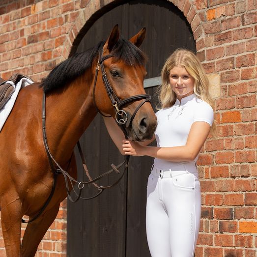 Coldstream Hermitage Diamante Show Shirt Ladies White