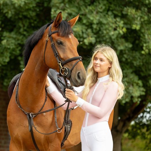 Coldstream Larkhall Diamante Show Shirt Ladies Blush Pink