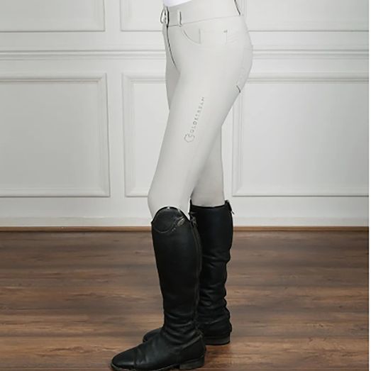 Coldstream Ledmore Diamante Breeches Ladies Pearl Grey