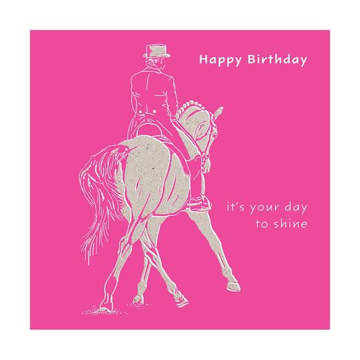 Deckled Edge Colour Block Pony Card Happy Birthday