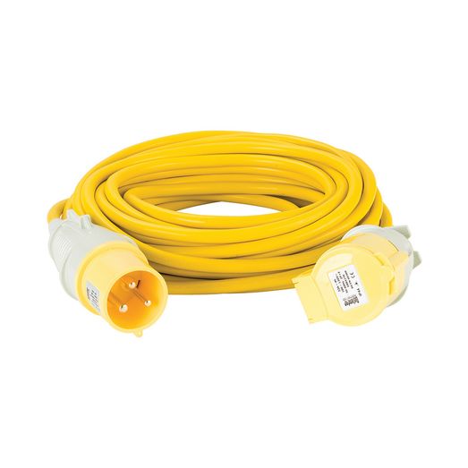 Defender 14M Extension Lead - 32A 4mm Cable - Yellow 110V