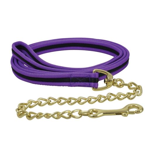 Hy Equestrian Soft Webbing Lead Rein With Chain Purple/Black