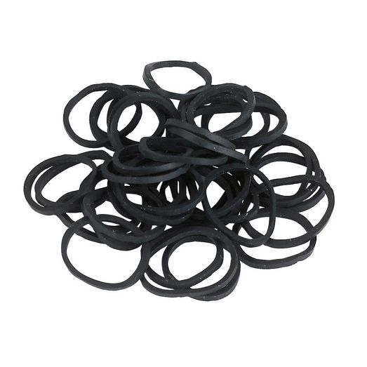Rubber Bands, black, 500 pcs/bag