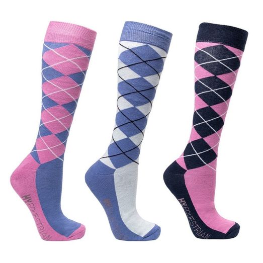 Hy Equestrian Synergy Argyle Socks Adult Riviera/Grape