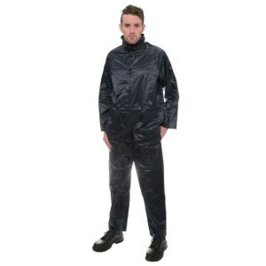 Nylon PVC Waterproof Rainsuit Navy