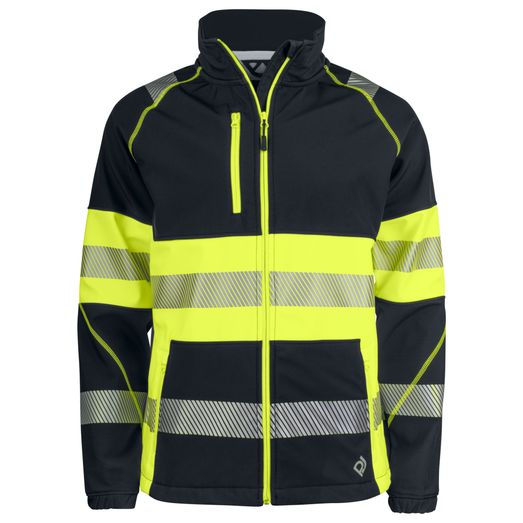 Pro-Job 6443 Softshell Jacket EN ISO 20471 Class 1 Yellow/Black