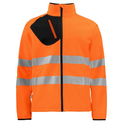 Pro-Job Prio 6432 EN ISO 20471 Class 3/2 Softshell Jacket Orange/Black