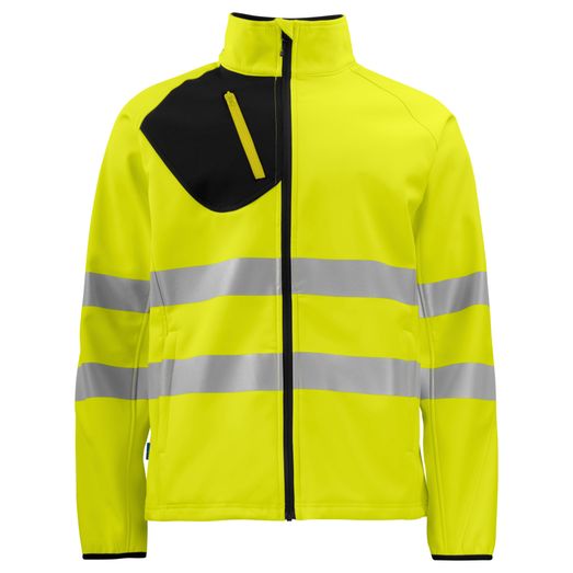 Pro-Job Prio 6432 EN ISO 20471 Class 3/2 Softshell Jacket Yellow/Black
