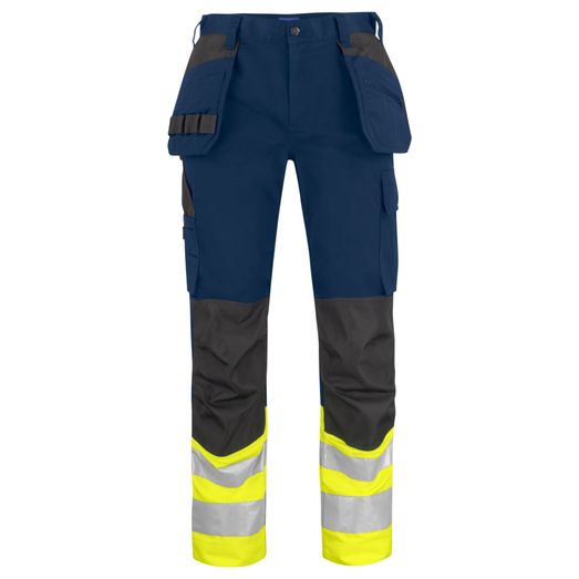 Pro-Job Prio 6534 Waistpants EN ISO 20471 Class 1 Yellow/Navy