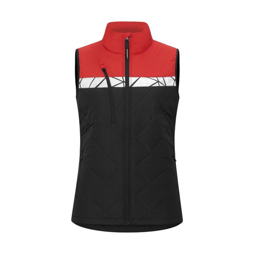 Pro-Job Progression 7701 Ladies Quilted Vest Black/Red