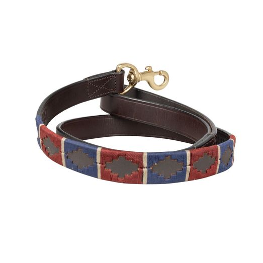 Benji &amp; Flow Sublime Polo Leater Dog Lead Navy/Wine