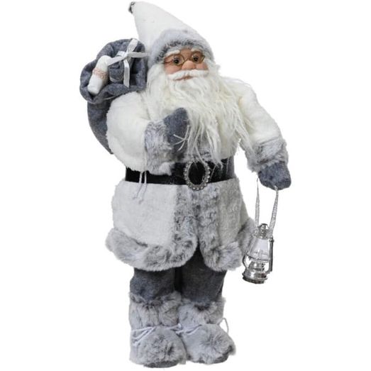 Kaemingk Santa Standing Christmas Decoration White 30cm