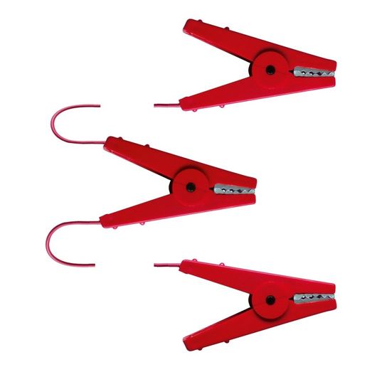 Rutland Fence Connecting Cable with 3 crocodile clips red, 2x60 cm