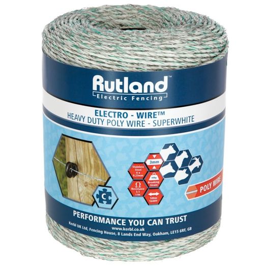 Rutland Polywire, 500m, white/green 6 x 0.20 mm SSW