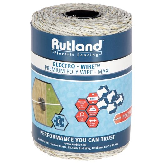 Rutland Polywire 250 m, white/yellow 9 x 0.20 mm SSW