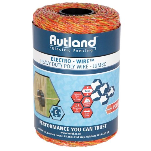 Rutland Polywire 250 m, orange/yellow 6 x 0.20 mm SSW