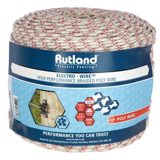 Rutland Braided wire, 400m, white/red