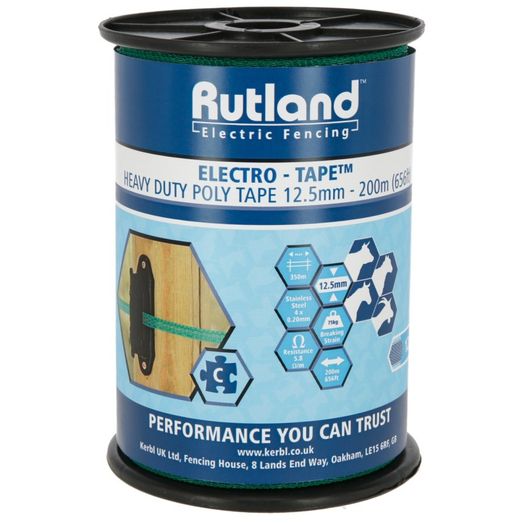 Rutland Electro Tape, 200m, 12,5mm green, 4 x 0,20mm