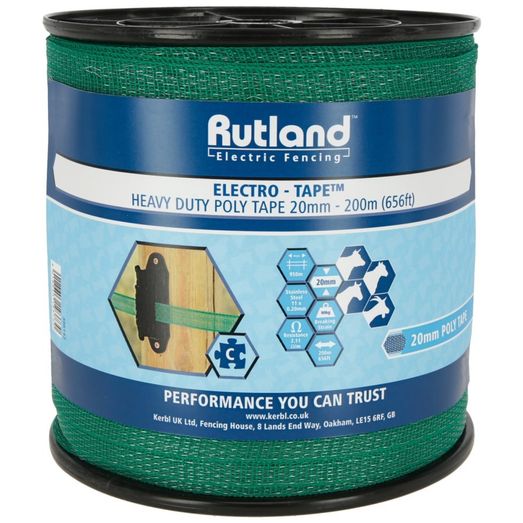 Rutland Electro Tape, 200m, 20mm green, 11 x 0,20mm