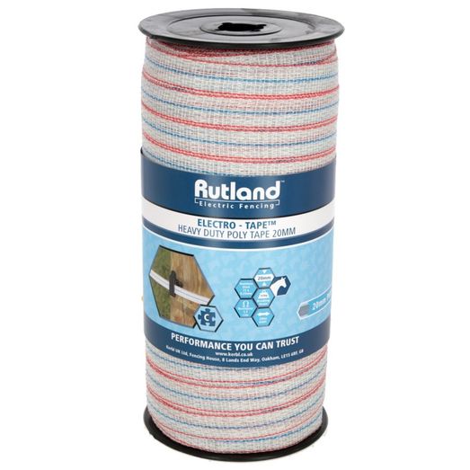 Rutland Tape, 20 mm, 200 m,white/blue/red