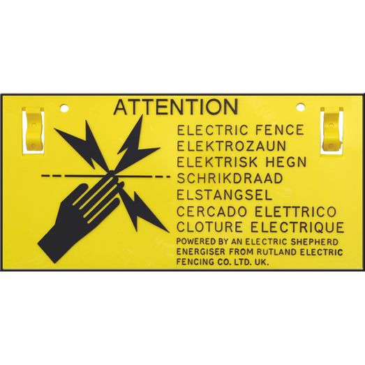 Rutland Warning Sign, yellow