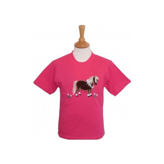 British Country Collection Flora Pony Childrens T-Shirt Hot 74 Hot Pink