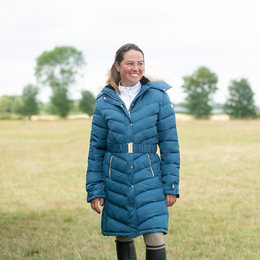 Coldstream Branxton Long Quilted Coat Slate Blue Cool Slate Blue