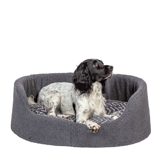 Danish Design Fleece Charcoal Rrows Slumber Bed Grey