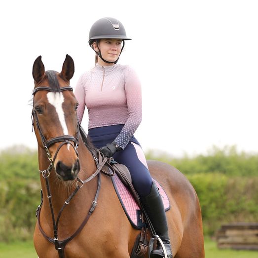 Elevate Mizs Ombre Base Layer By Hy Equestrian Navy/Rose