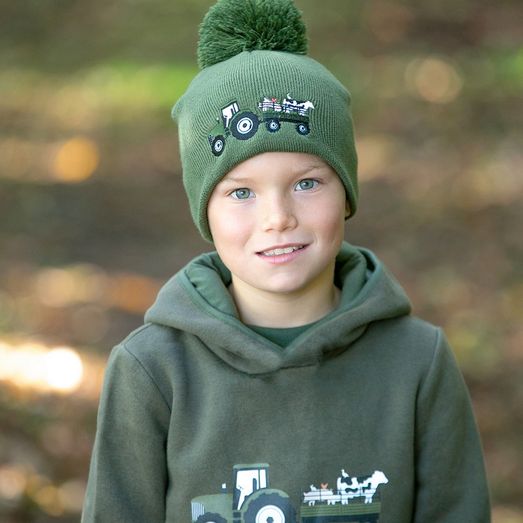 Farm Collection Bobble Hat By Little Knight Child Olive Green
