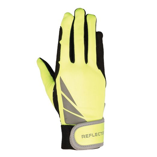 Hy Equestrian Reflector Riding Gloves Yellow