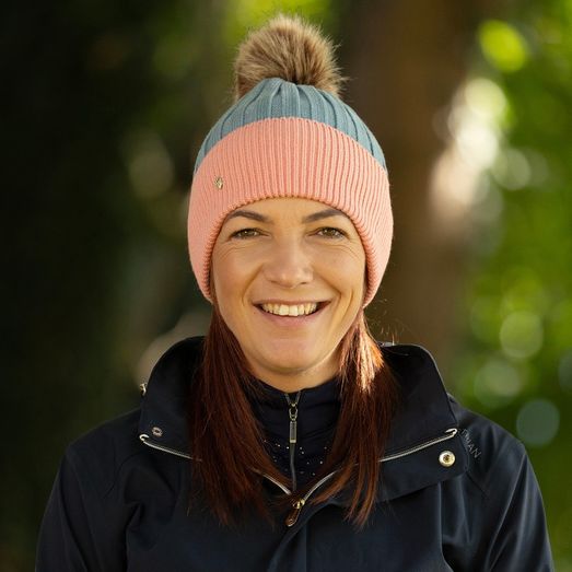 Hy Equestrian Synergy Luxurybobble Hat Aqua/Rose