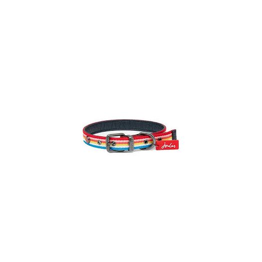 Joules Rainbow Stripe Dog Collar Small