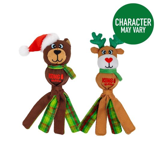Kong Holiday Wild Knots Sweater Bear Dog Toy Red