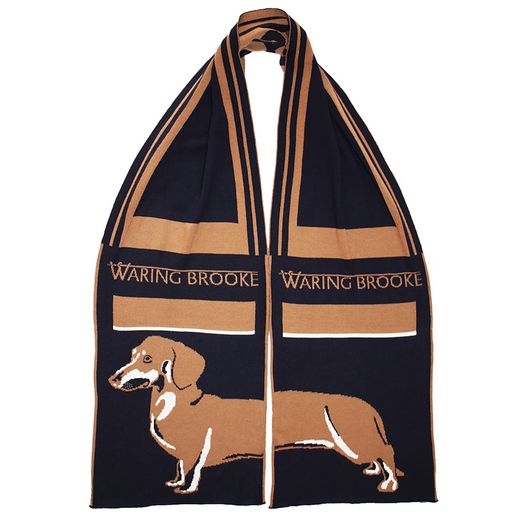 Waring Brooke Heads And Tails Scarf Navy