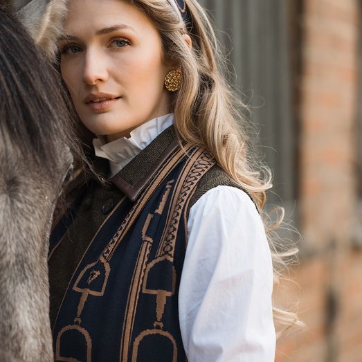 Waring Brooke Snaffle Scarf Navy/Tan