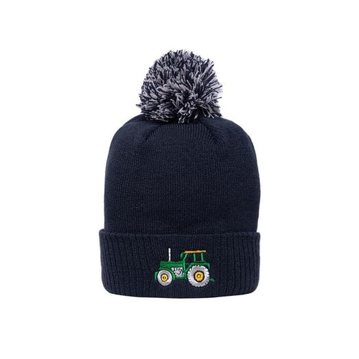 Bcc Pom Pom Beanie Hat Child Tractor 69 Navy