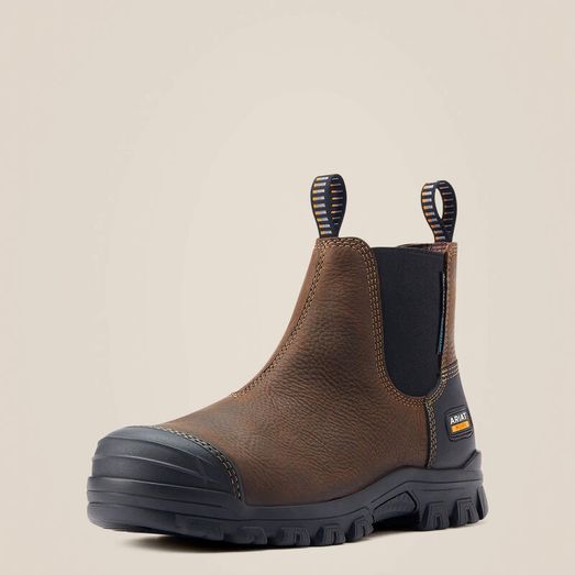 Ariat Treadfast Chelsea Waterproof Steel Toe Work Boot Dark Brown