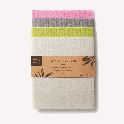 Wild &amp; Stone Compostable Swedish Dish Cloths - Set of 4