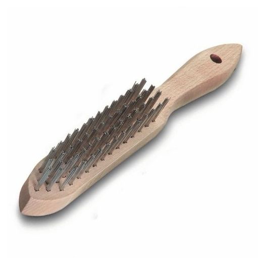 Vapormatic 4 Row Wire Brush With Curved Handle 12"