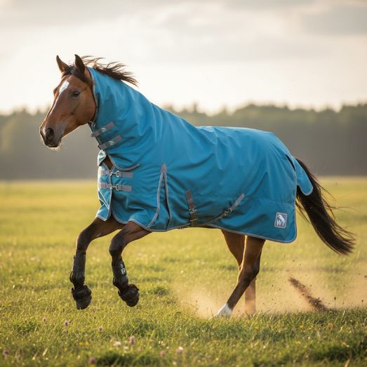 W-Horse Wr121 Ethan 0g Fix Neck Turnout Rug Sky Blue